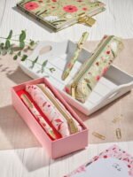 TROPICAL ESTUCHE Y BOLIGRAFO METAL DECORADO ROSA