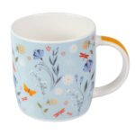 SECRET GARDEN TAZA PORCELANA DECORADA AZUL