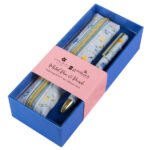 SECRET GARDEN ESTUCHE Y BOLIGRAFO METAL DECORADO AZUL