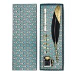 SET DE ESCRITURA CON PLUMA ART DECO PEACOCK