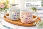 TAZA BLOSSOM VERDE PORCELANA DECORADA